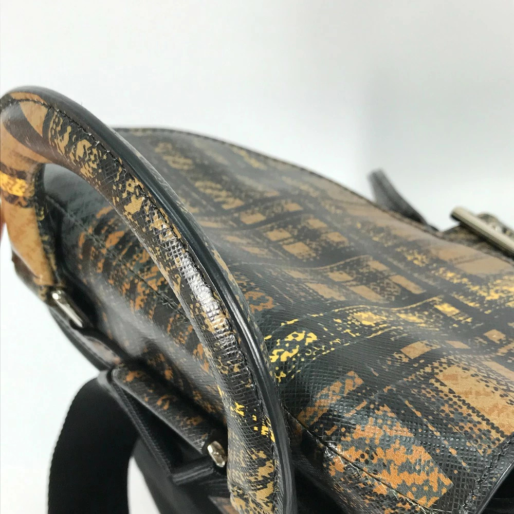 PRADA Triangle Plate Check Backpack Rucksack Daypack Bag Drawstring Rucksack - Picture 11 of 15